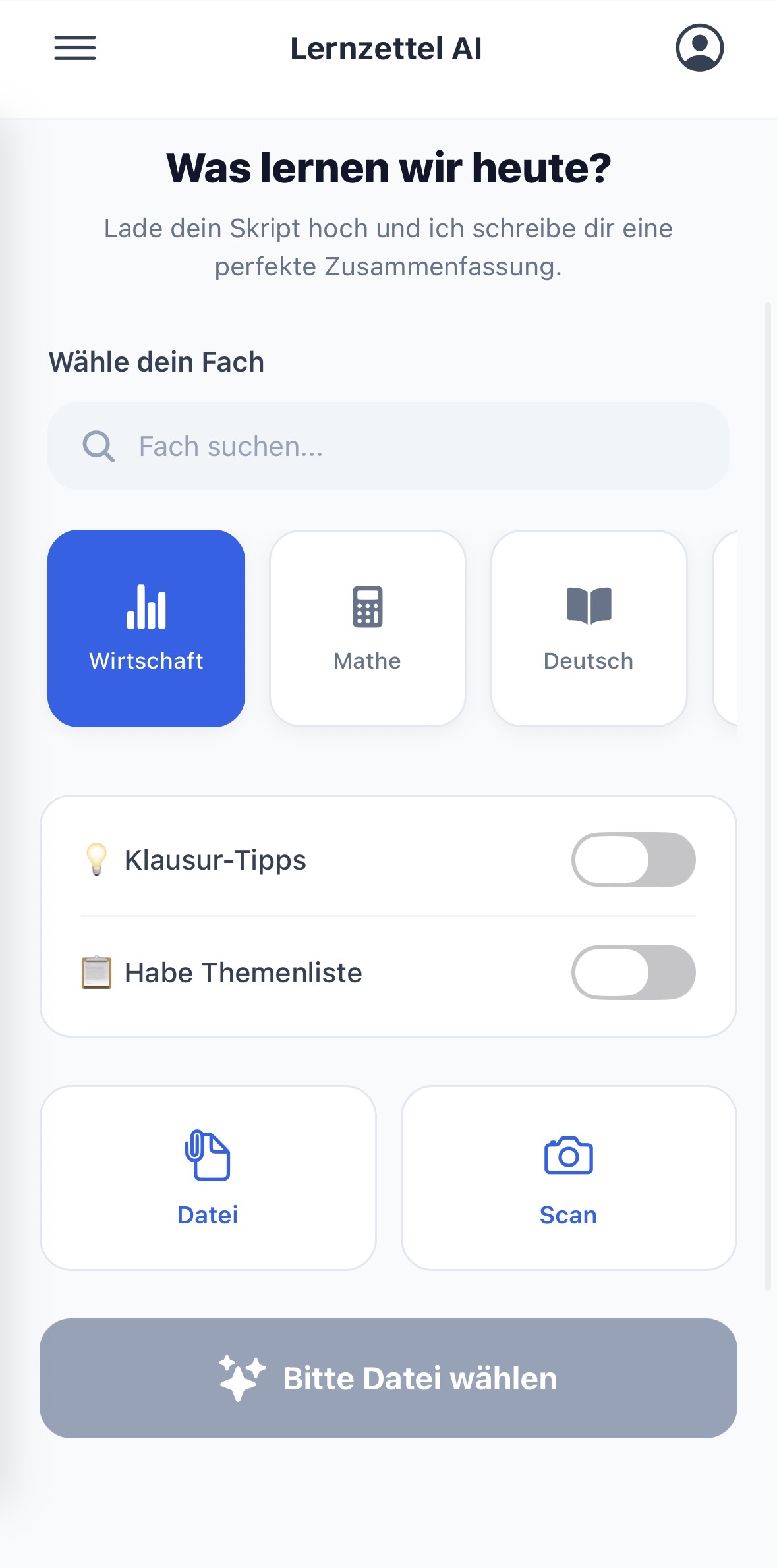 Lernzettel AI App Screenshot